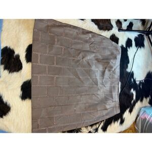 Casual Corner Annex Taupe Brown Brick Textured Pencil Skirt Size 16 Office Wear